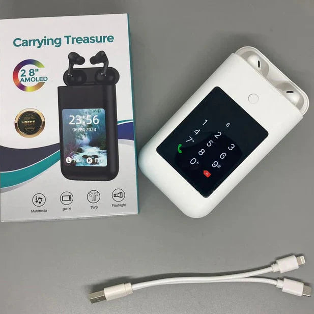 Audífonos A98 Exclusivos "3 en 1" Pantalla multifuncional + Potente Powerbank + Linterna