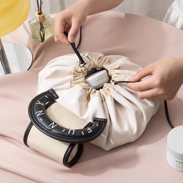 SATVEE™ Large Capacity Leather Drawstring Cosmetic Bag