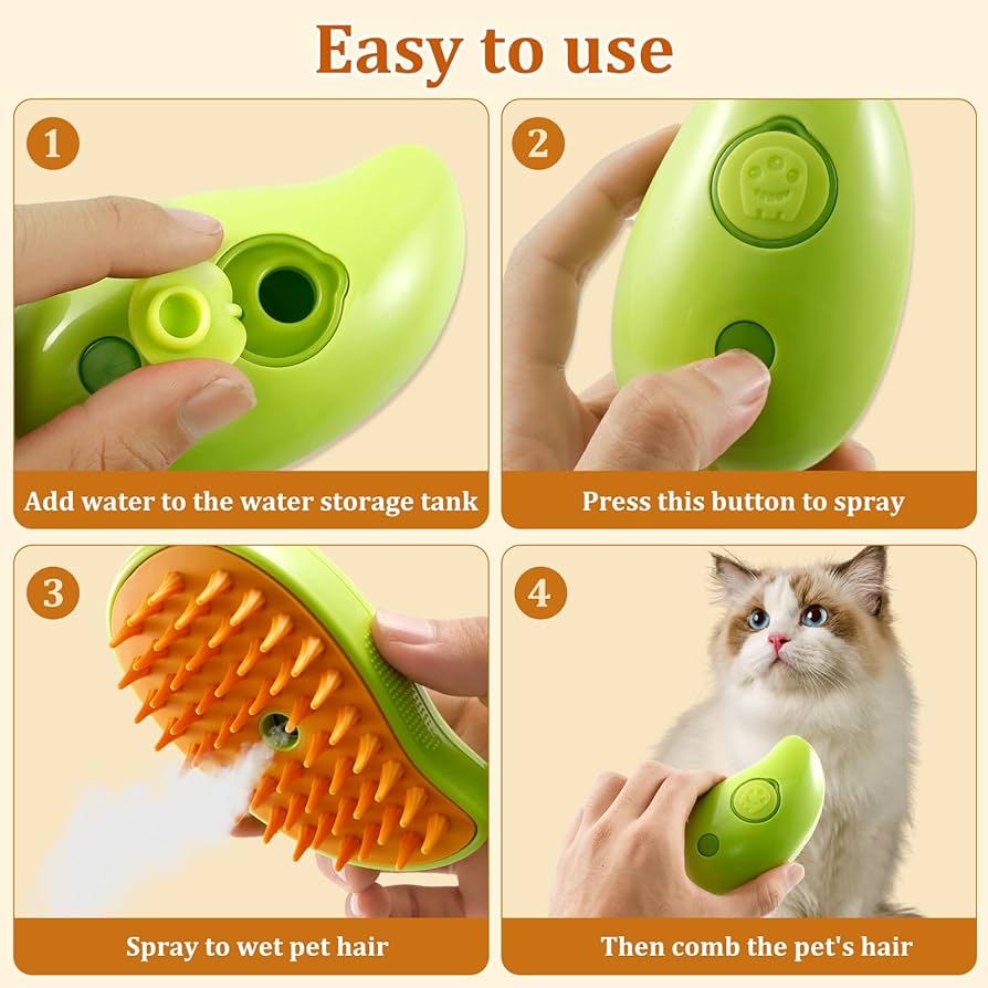 🐱Hot Sale🐱 Mango Shaped Steamy Cat Brush 🐱