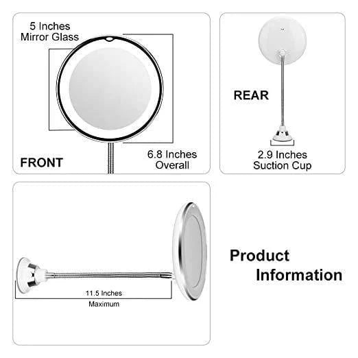 360° Flexible Light Up - 10X Magnification Led Flexible Mirror