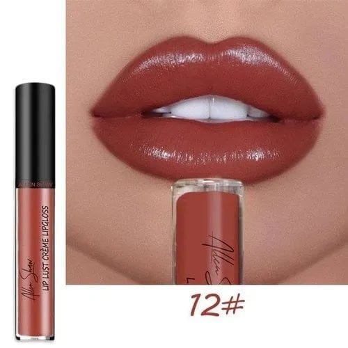 12 Color Long Lasting Moist Lip Gloss Plumper Liquid Lipstick