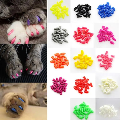 20Pcs Soft Silicone Pet Nail Caps for Dogs & Cats – Anti-Scratch Protective Covers