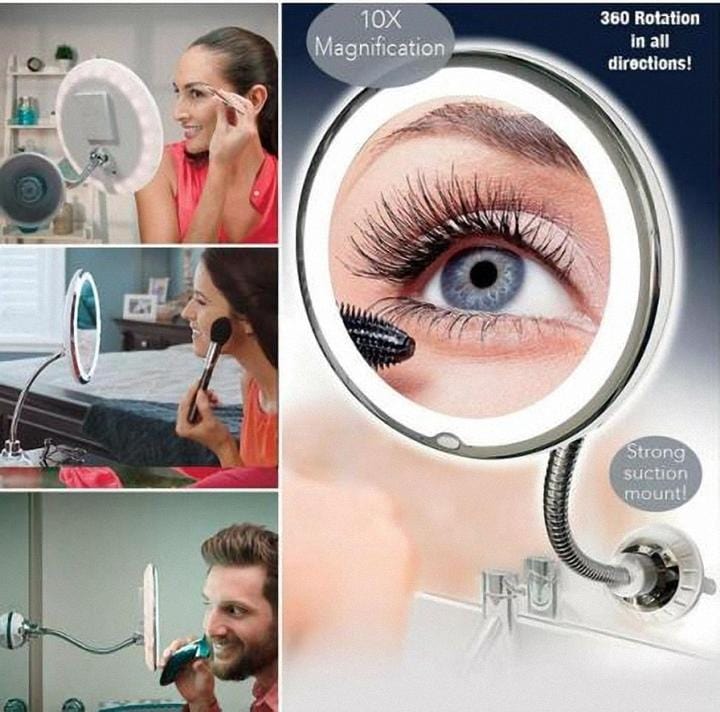 360° Flexible Light Up - 10X Magnification Led Flexible Mirror