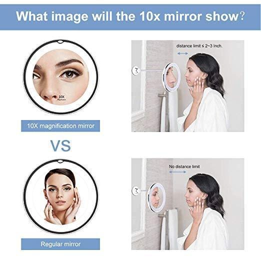360° Flexible Light Up - 10X Magnification Led Flexible Mirror