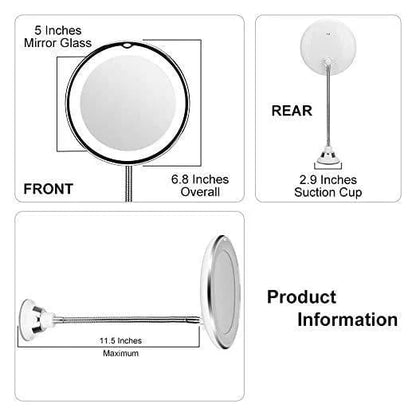360° Flexible Light Up - 10X Magnification Led Flexible Mirror