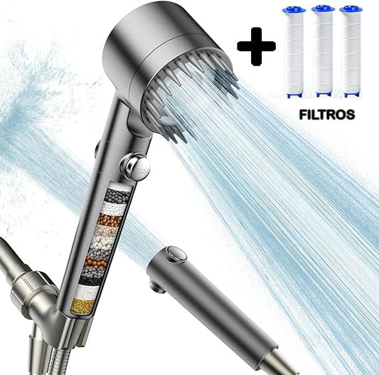 Pressure PRO™ Cabezal de ducha 5 en 1 alta presión - Cuidado para el cabello y la piel