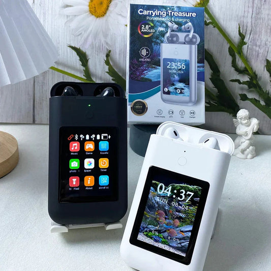 Audífonos A98 Exclusivos "3 en 1" Pantalla multifuncional + Potente Powerbank + Linterna